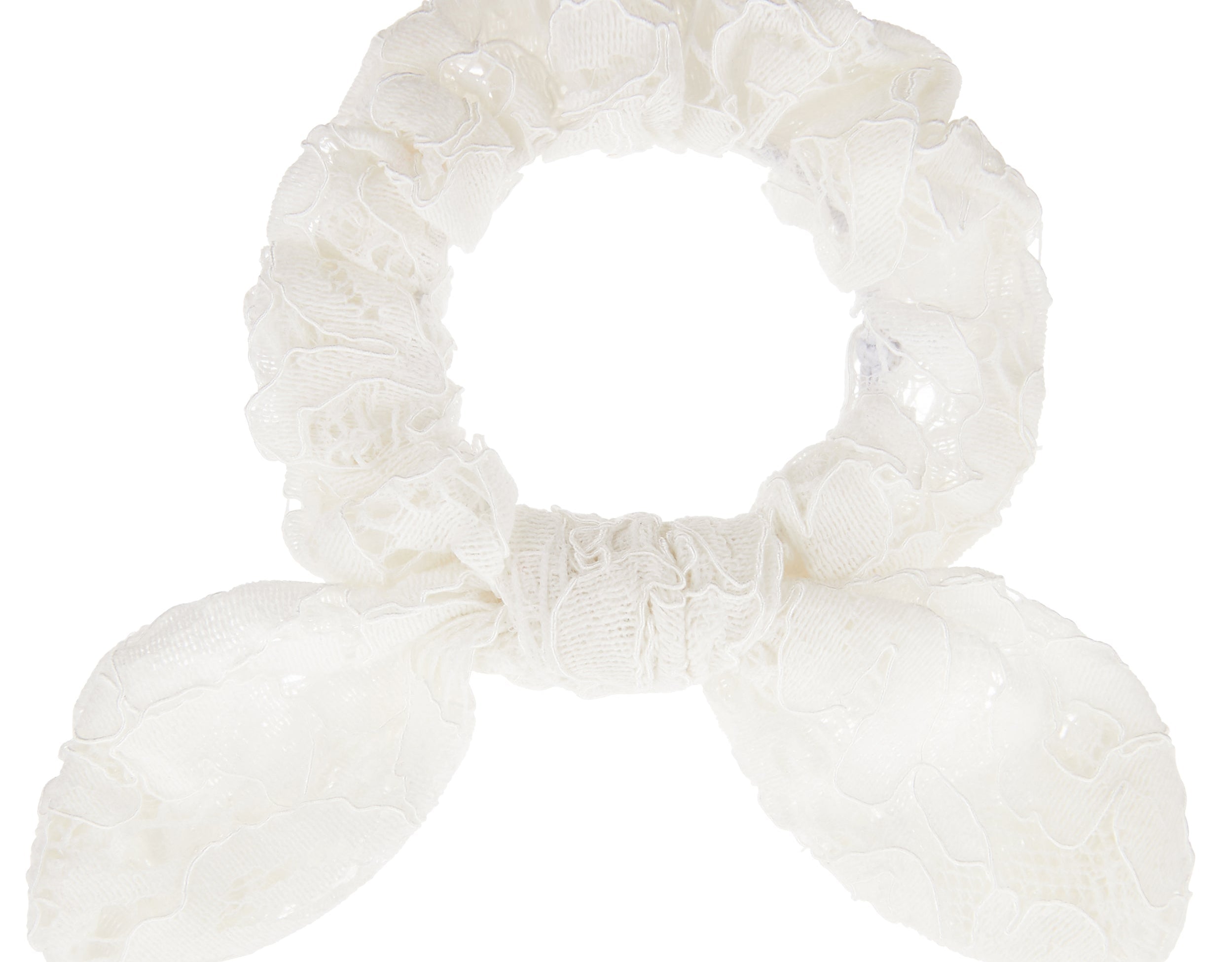Accessorize London Women's Crochet White Bunny Hair Scrunchie