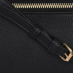 Accessorize London Women's Faux Leather Black Elly Front Pocket Sling Bag