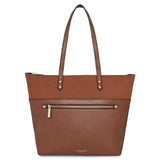 Accessorize London Women's Faux Leather Tan Pocket Molly Tote bag