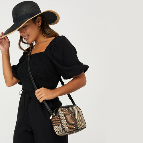 Accessorize London Women's Aztec Textile Camera Bag