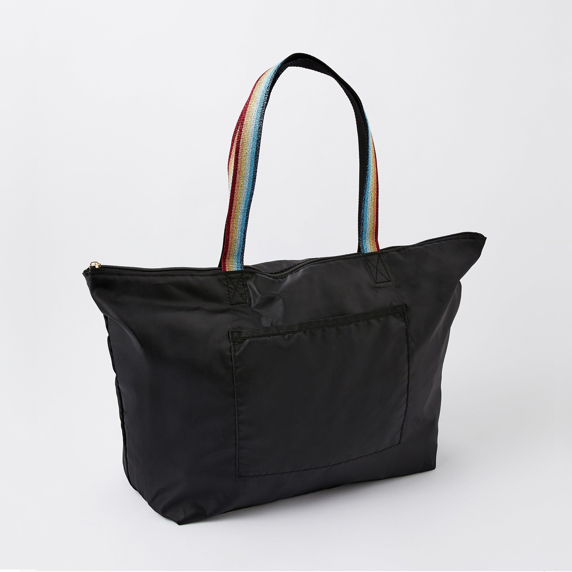 Accessorize London Women's Black Recycled Packable Shopper Bag