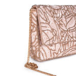 Accessorize London Women's Hand Beaded Sequin Floral Pink Party Clutch
