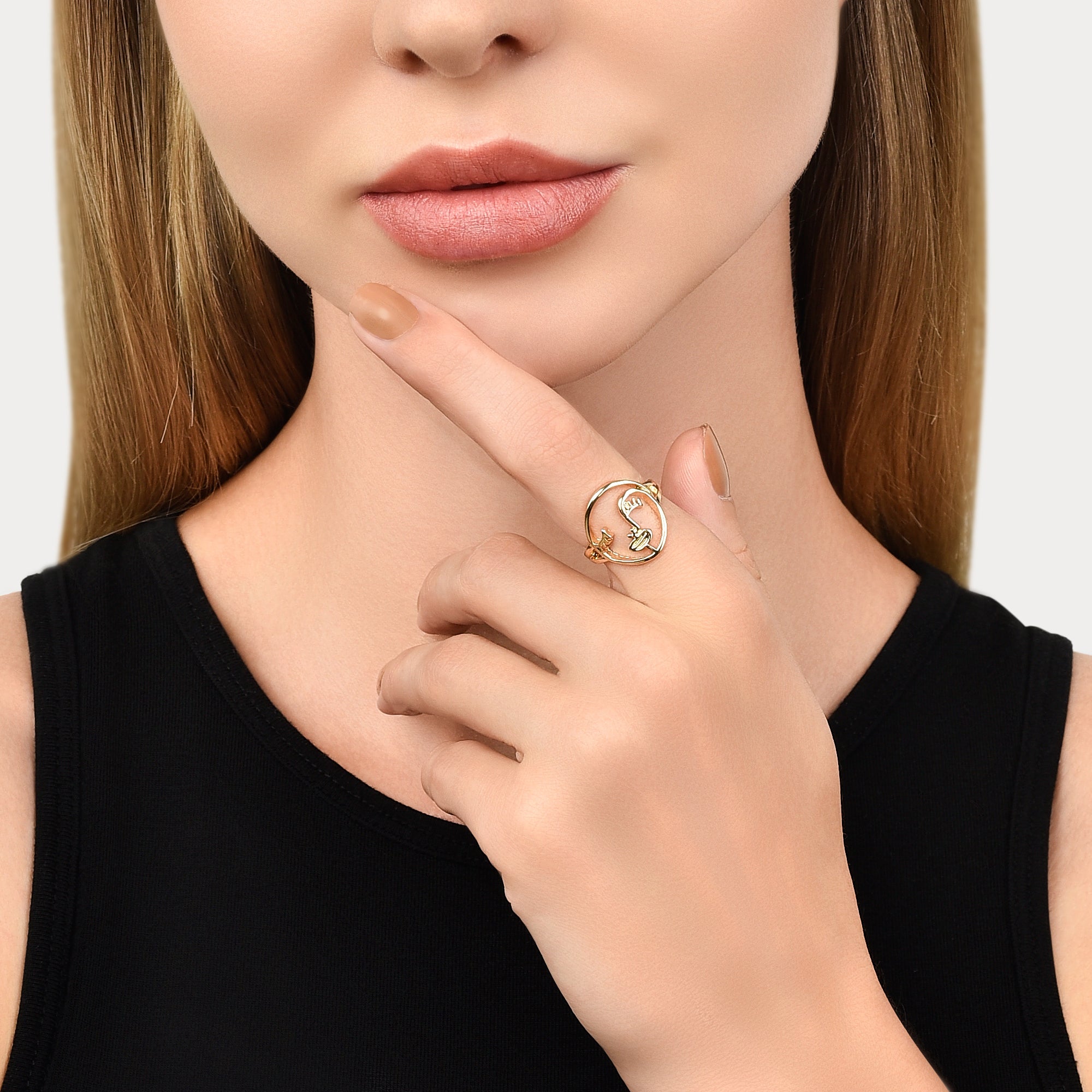 Accessorize London Women's The Face Ring- Large