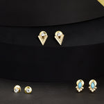 Accessorize London Little 3 set of Turquoise Stud Earrings