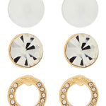 Accessorize London Women's Pearl & Circle Stud Earrings