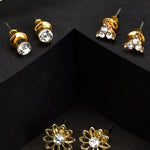 Accessorize London Set Of 3 Flower Stud Earrings