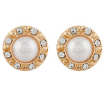 Accessorize London Women's Pearl & Pave Stud Earrings