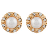 Accessorize London Women's Pearl & Pave Stud Earrings