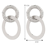 Accessorize London Textured Circle Link Short Drop Earrings