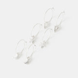 Accessorize London Women's Set Of 3 Celestial Hoop Earrings
