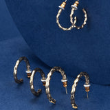 Accessorize London Women's Set Of 3 Textured Hoop Earrings