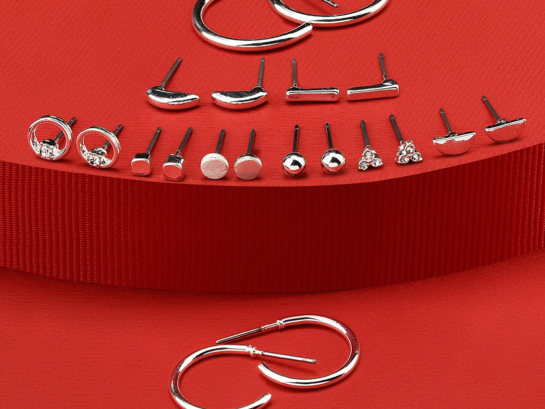 Accessorize London Women'S Silver Set Of Stud Earring Pack
