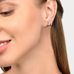 Accessorize London Women's Z Range Set Of 2 Sparkle And Plain Hoop Earrings