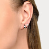 Accessorize London Women's Z Range Set Of 2 Sparkle And Plain Hoop Earrings