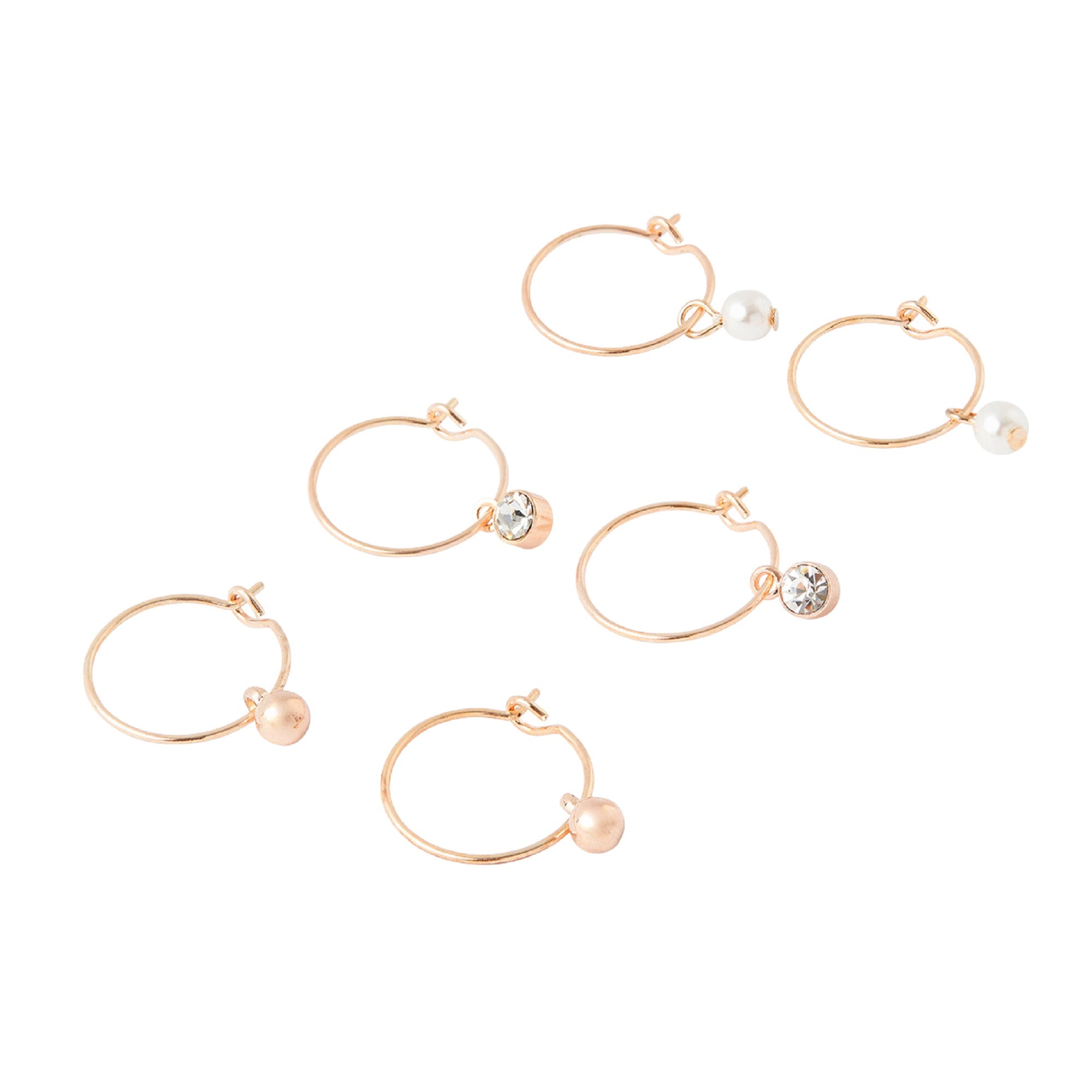 Buy Accessories London Rose Gold Hoop Earrings - Set of 3 Online At Best  Price @ Tata CLiQ