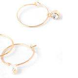 Accessorize London Women's Rose Gold Set of 3 Simple Hoop Earring pack