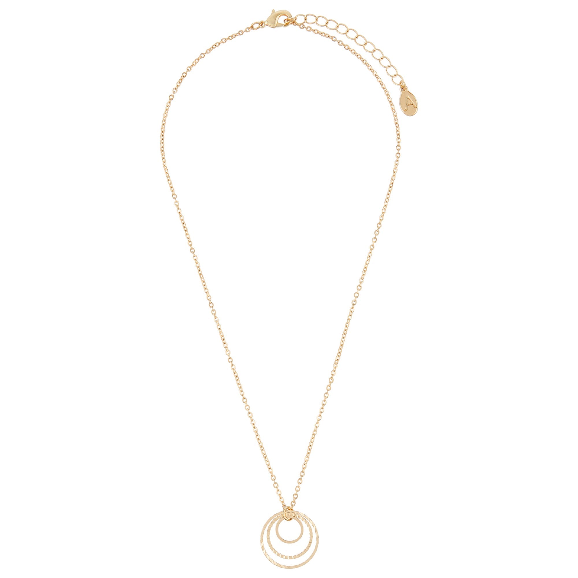 Accessorize London Women's Gold Circle In Circles Pendant Necklace