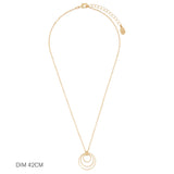 Accessorize London Women's Gold Circle In Circles Pendant Necklace