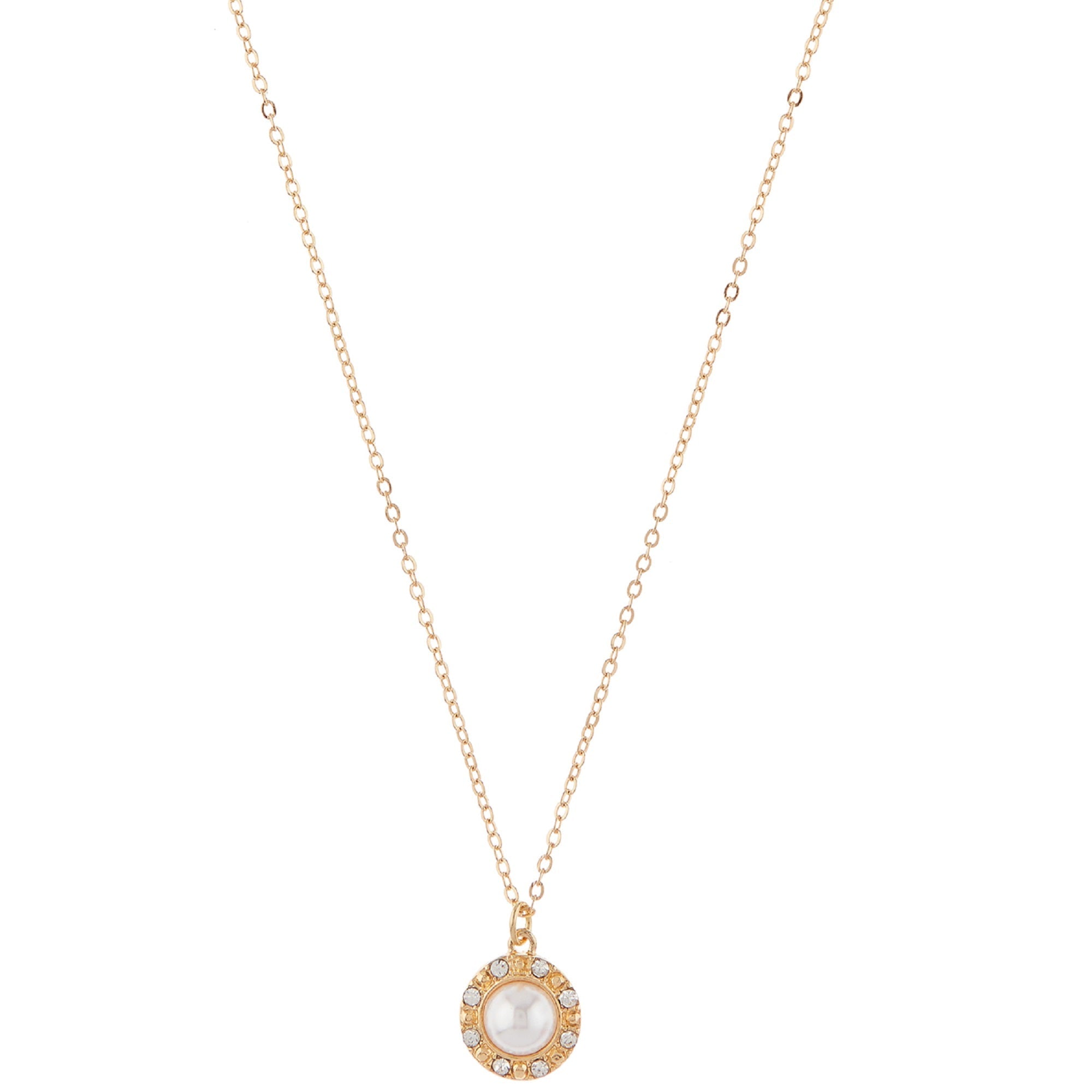 Accessorize London Women's Pearl & Pave Pendant Necklace