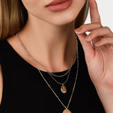 Accessorize London Women's Pack of 2 Coin Layered Pendant Necklace