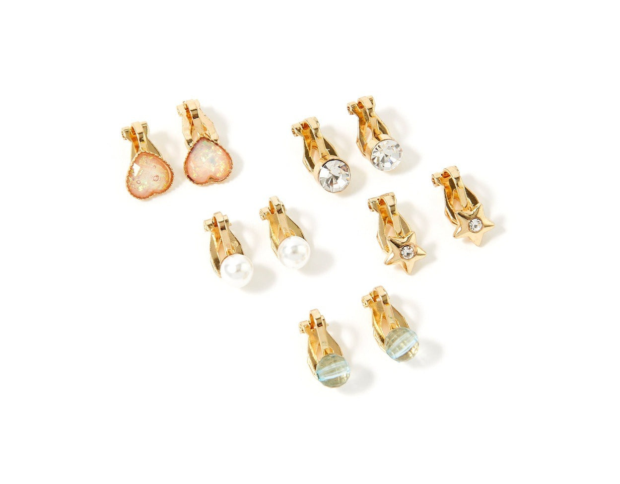 Accessorize London Pack Of 5 Pretty Clip On Earrings