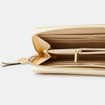 Faux Leather Large Zip Around Wallet