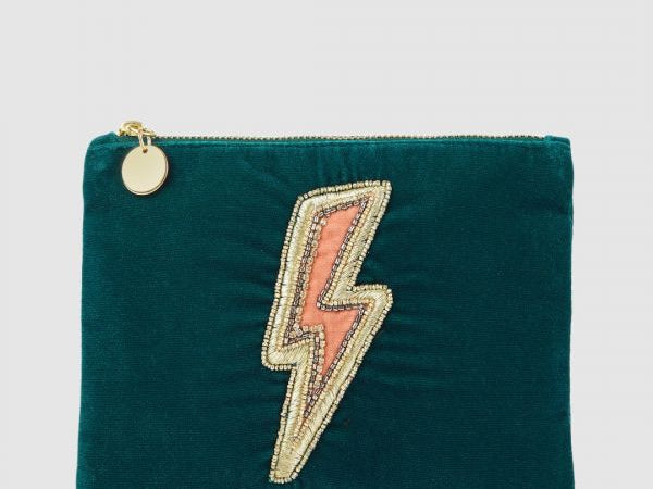 Accessorize London Women's Lightening Bolt Embroidered Pouch Wallet