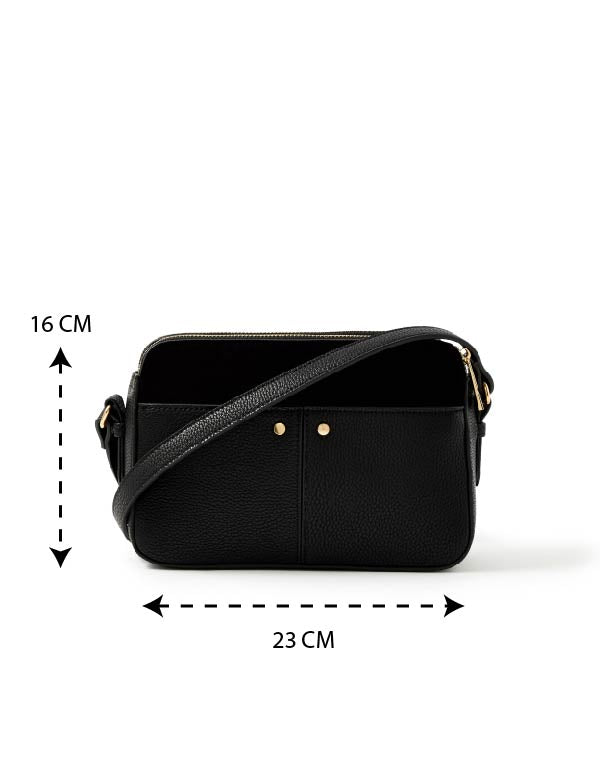 Accessorize London Women's Faux Leather Black Day Bag-Piper Camera Croc Sling  Bag : Amazon.in: Fashion