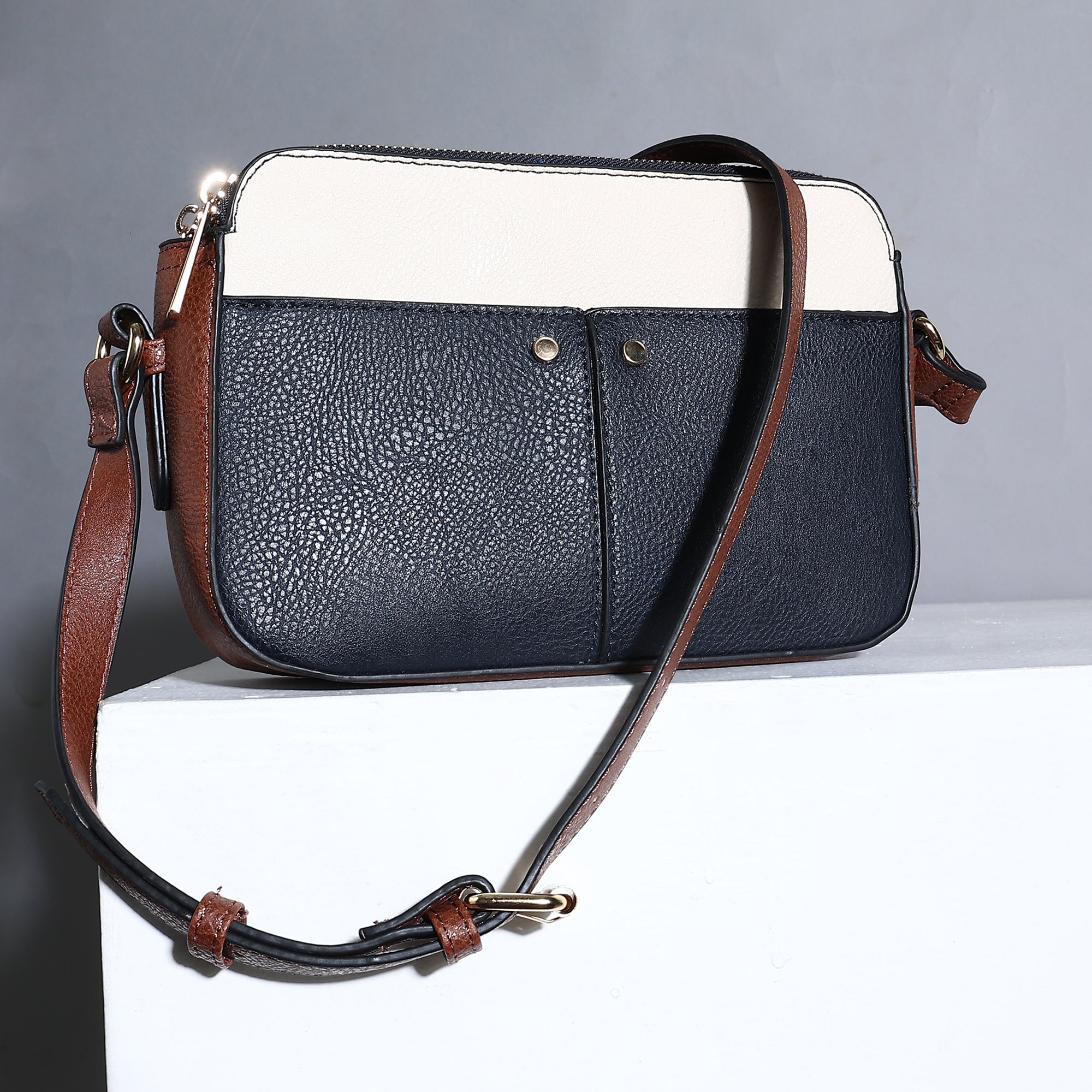 The Daily Crossbody in Ink & Ivory | Small Crossbody Messenger Bags |  Rothy's