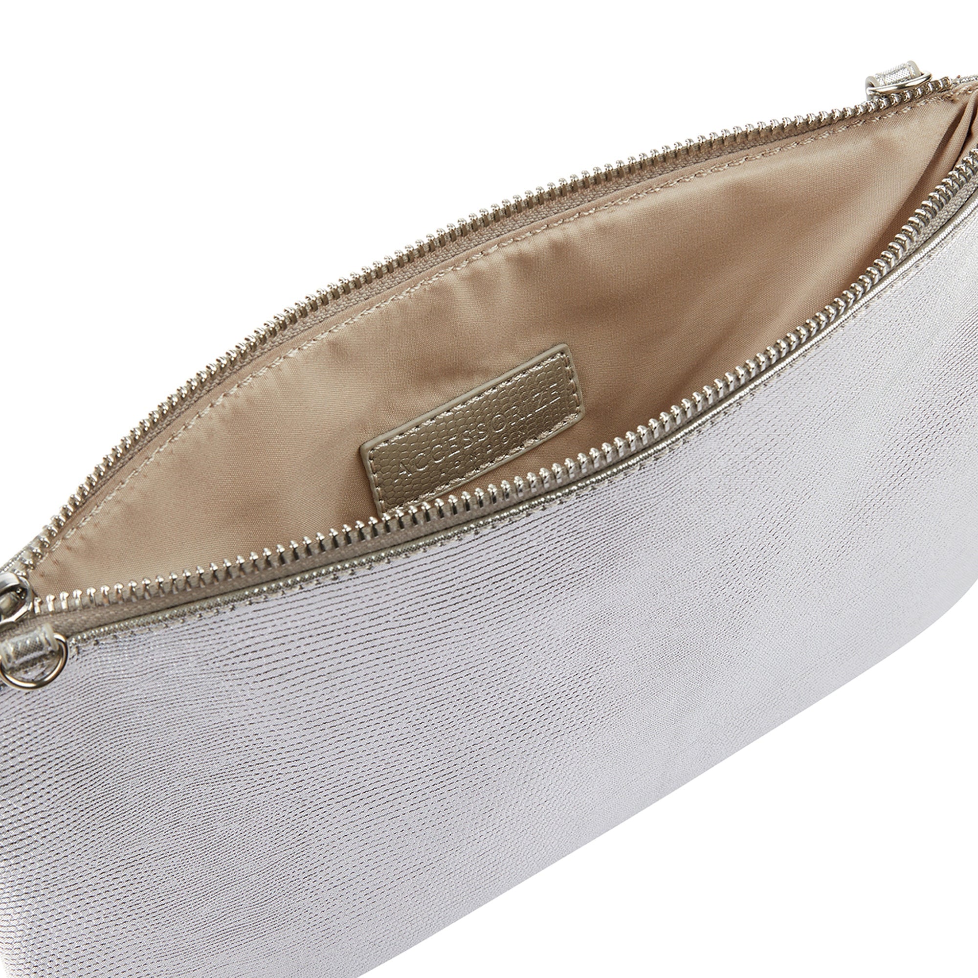 Accessorize London Women's Foldover Clutch Bag Silver