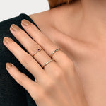 Accessorize London Women's Set Of 3 Pink Stacking Rings Large