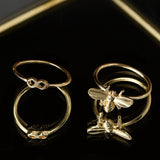 Accessorize London Women's Pack Of 2 Bee Stacking Rings