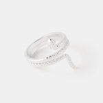 Accessorize London Women's Snake Silver Ring Small