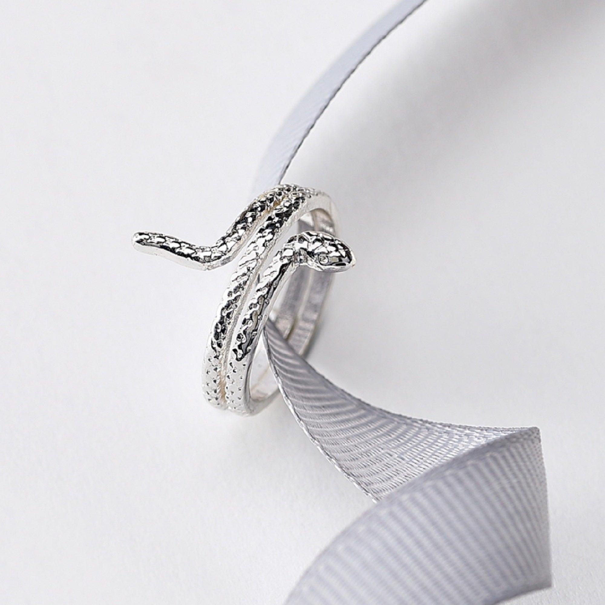 Accessorize London Women's Silver Snake Ring Medium