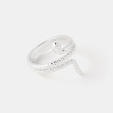 Accessorize London Women's Silver Snake Ring Large
