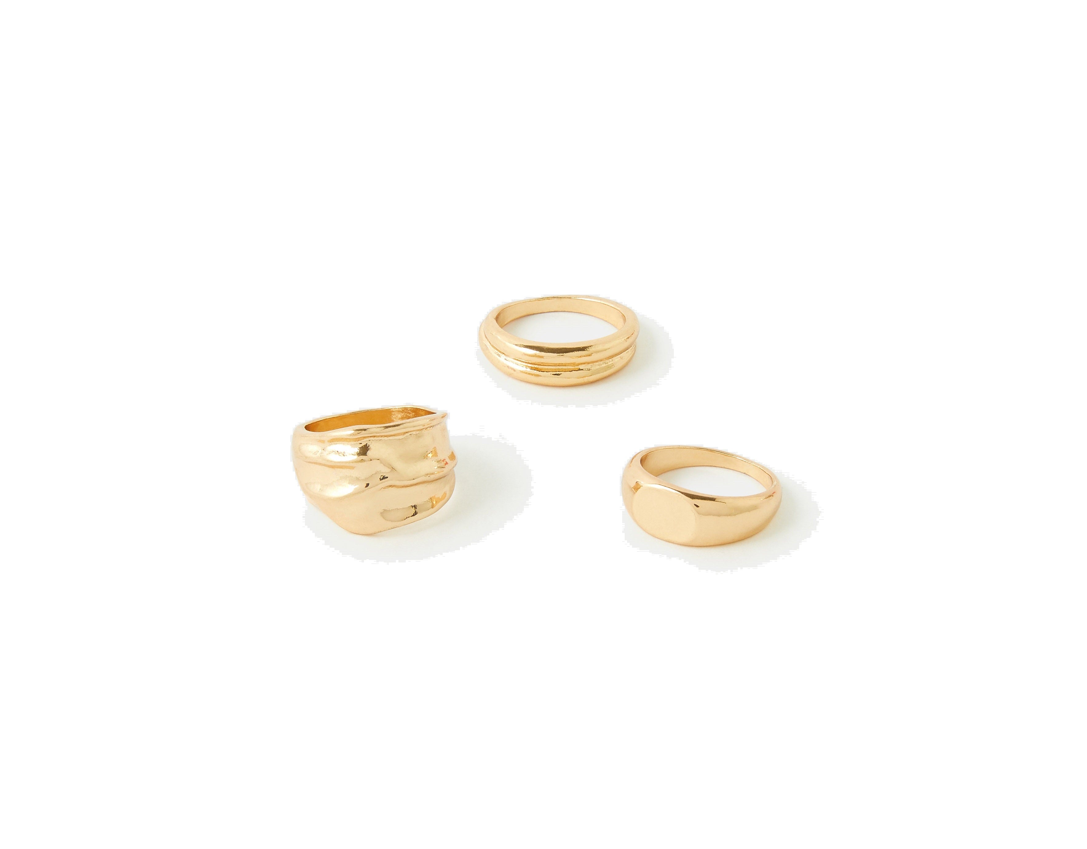 Accessorize London Chunky Ring Set Gold