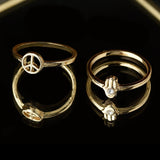 Accessorize London Set Of 2 Peace Hand Stacking Rings